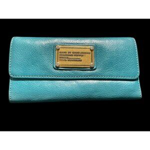 Marc By Marc Jacobs Standard Supply Workwear Teal Leather Wallet CCard Slots